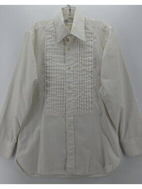 VINTAGE After Six Shirt 15 Tuxedo Bib Pleated 70s Formal Medium *